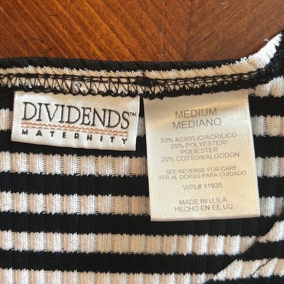 Dividends Maternity Striped Knit Top Woman Size Medium Vintage Y2K - Picture 4 of 7